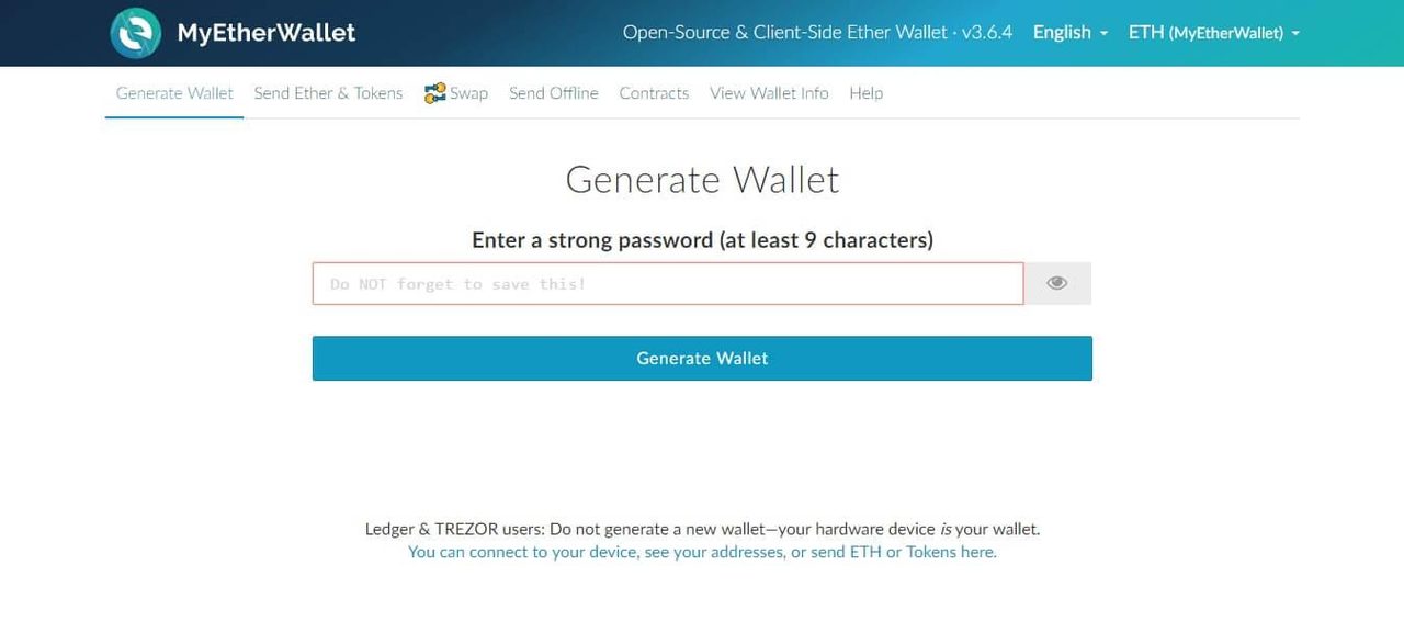 Cách tạo ví Ethereum trên Myetherwallet