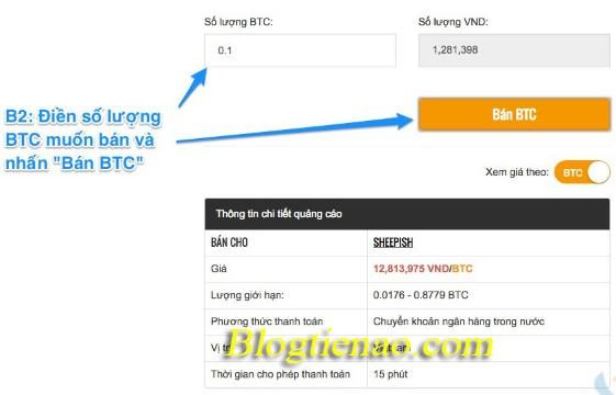 Nhập thông tin bán BTC