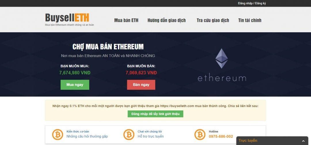 Sàn mua bán Ethereum uy tín Buyselleth.com