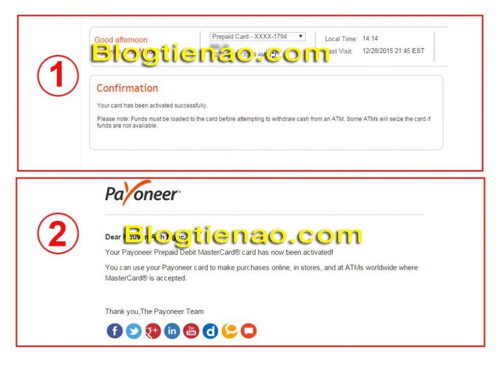 Cách Active tài khoản Payoneer. Ảnh 3