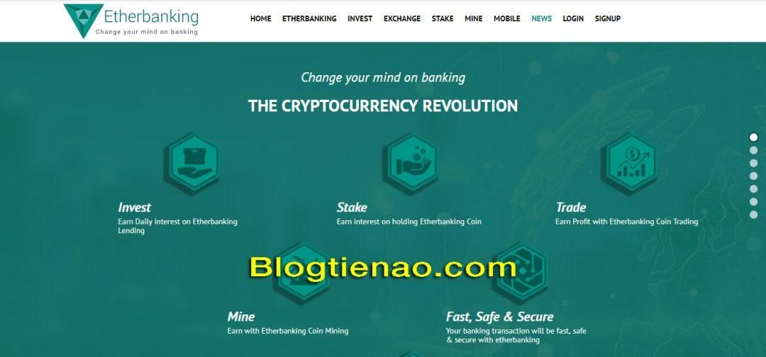 Giao diện của Etherbanking.io