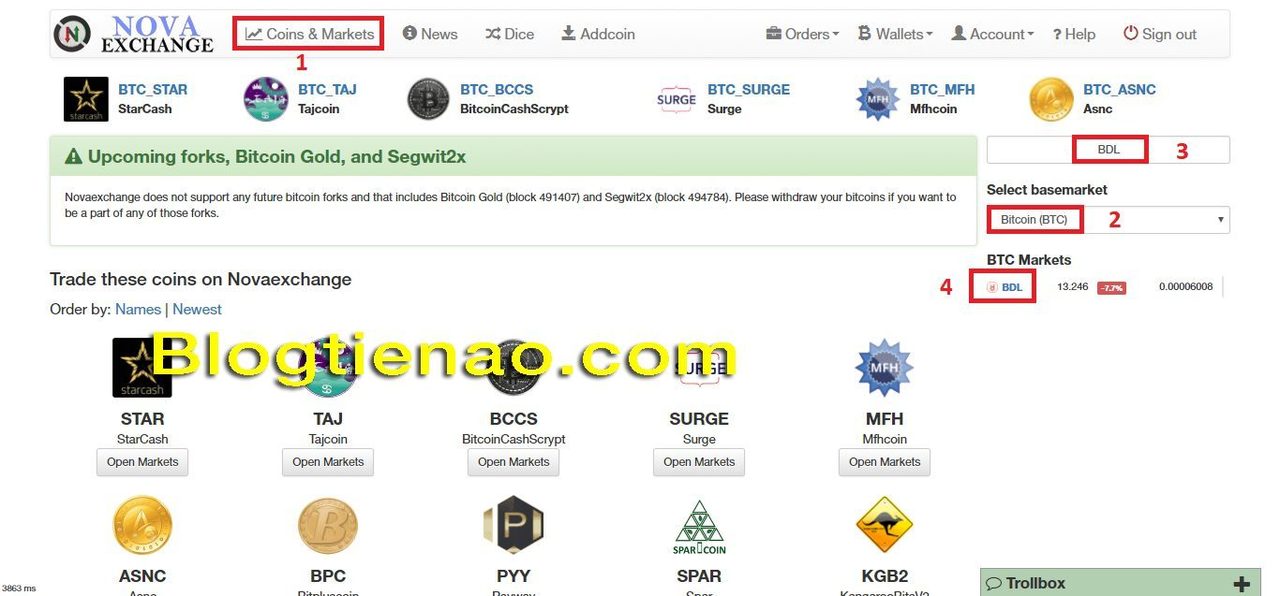 Cách mua Bitdeal trên NovaExchange. Ảnh 1
