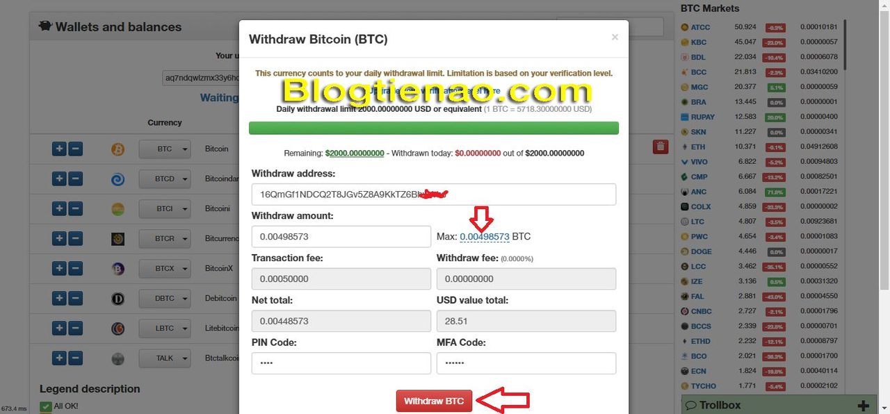 Cách rút BTC về ví Remitano bán ra VNĐ. Ảnh 2