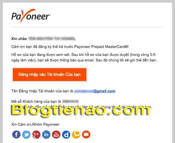 Cách yêu cầu Payoneer gửi thẻ. Ảnh 5