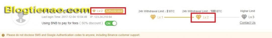 Nâng hạn mức rút tiền trên Binance. Ảnh 6
