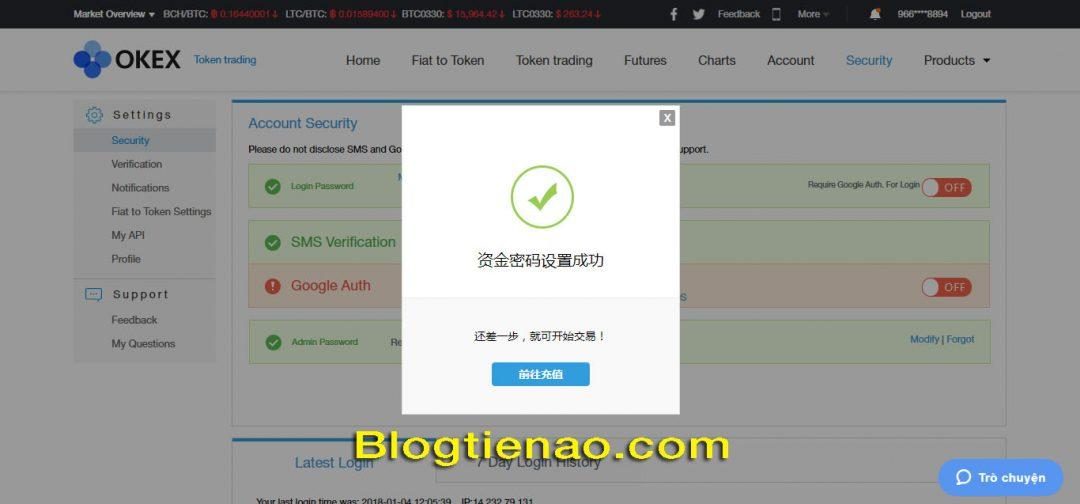 Thiết lập bảo mật Admin password. Ảnh 3