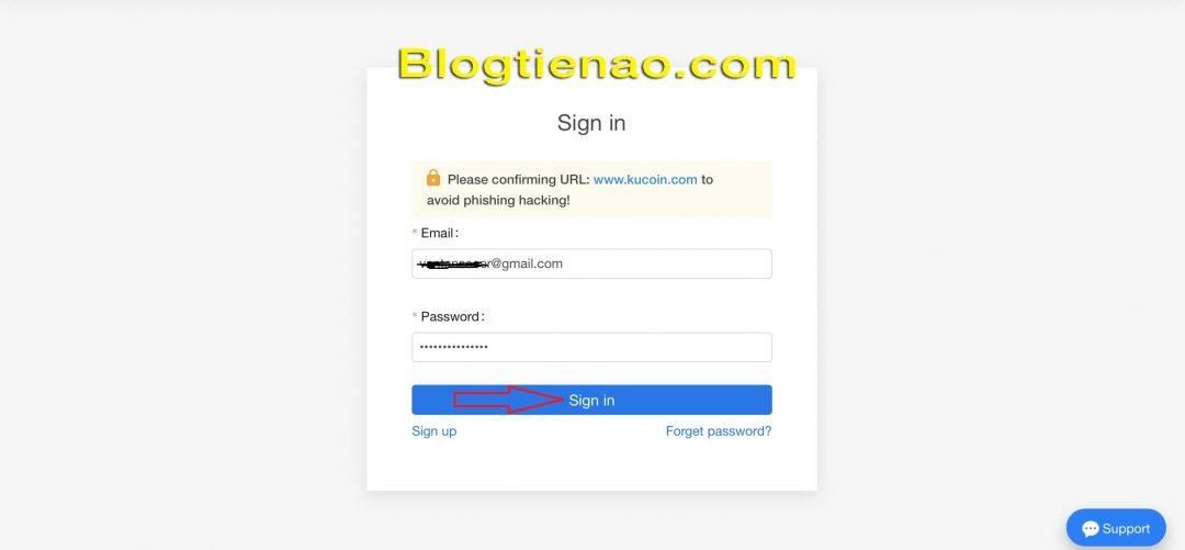 Đăng nhập vào KuCoin. Ảnh 2