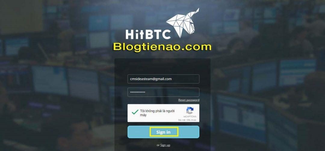 Đăng nhập vào sàn HitBTC. Ảnh 2