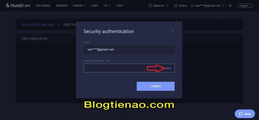 Bảo mật tài khoản HuobiPro. Ảnh 5