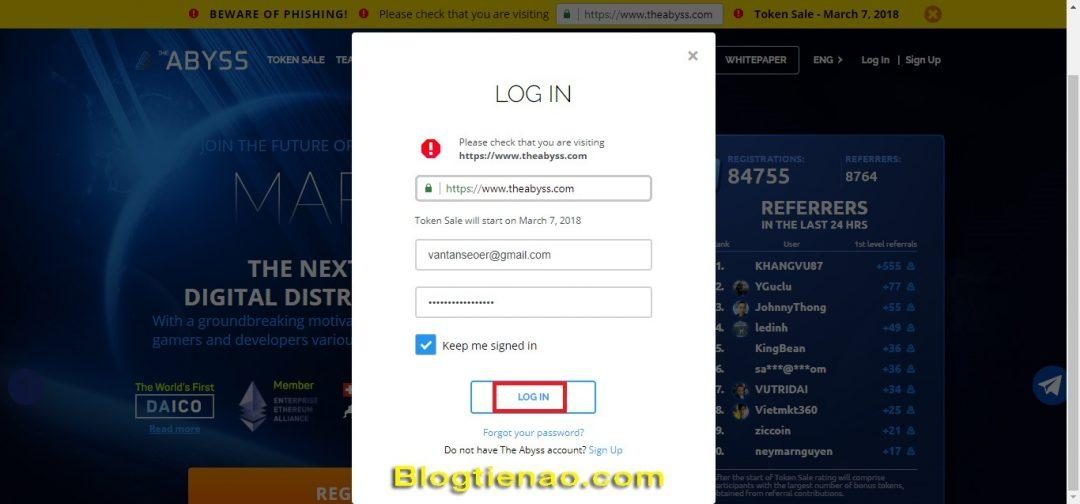 Đăng ký tài khoản The Abyss. Ảnh 4