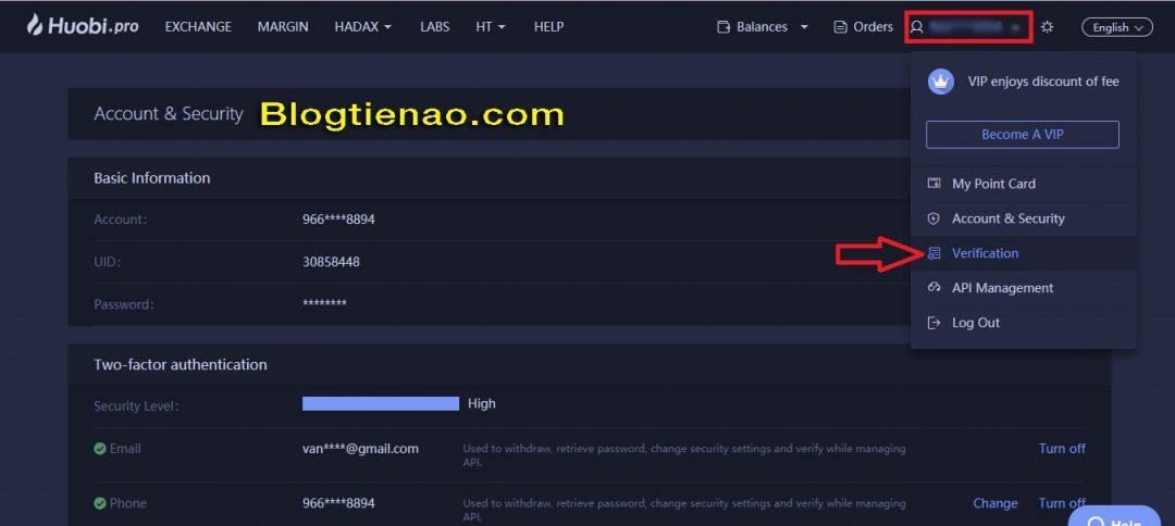 Xác minh danh tính với Huobi. Ảnh 1