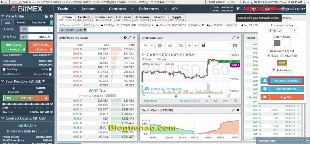 Bảo mật tài khoản BitMEX. Ảnh 1