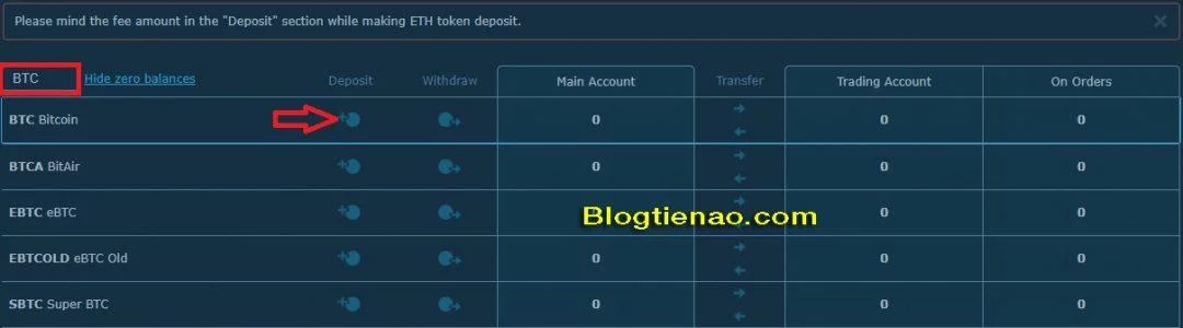 Nạp BTC vào sàn HitBTC. Ảnh 2