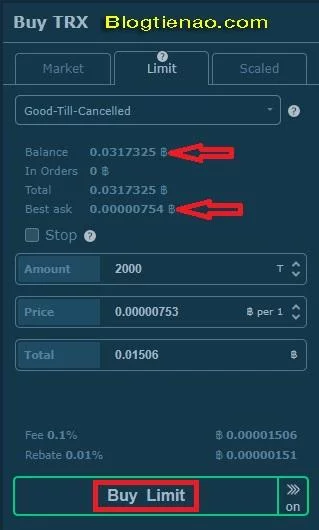 Cách mua bán giao dịch trên HitBTC. Ảnh 3