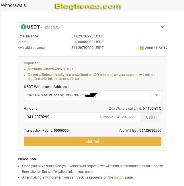 Rút USDT từ Binance về Remi. Ảnh 3