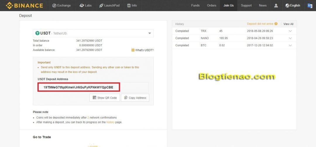 Tạo ví USDT trên Binance. Ảnh 2