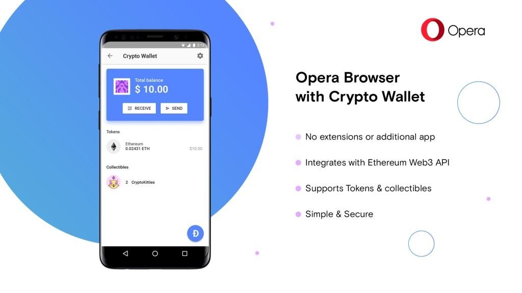 Opera tích hợp ví tiền điện tử