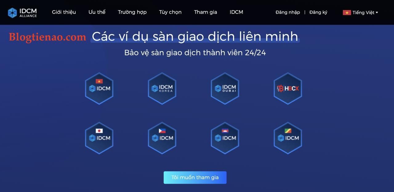 sàn giao dịch IDCM