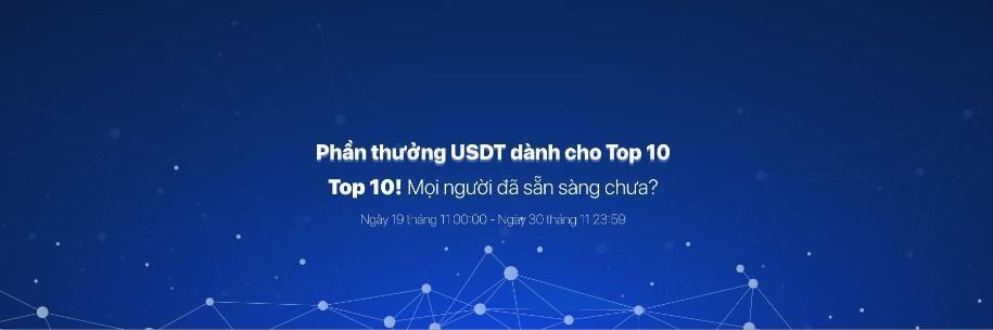 USDT Rewards for Top 10 Huobi Vietnam