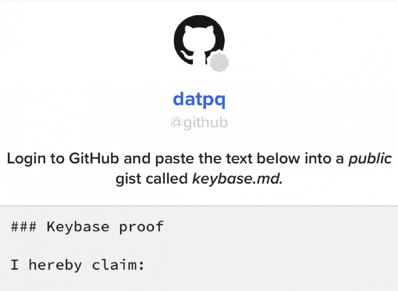 keybase where to get github proof