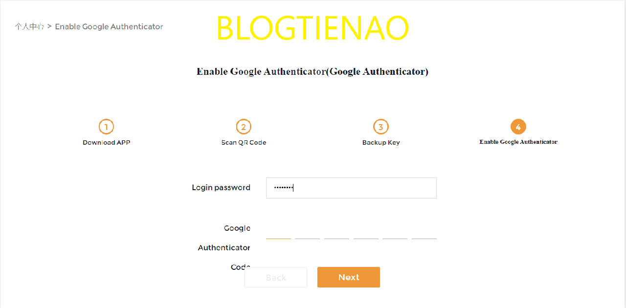 Kích hoạt Google Authenticator