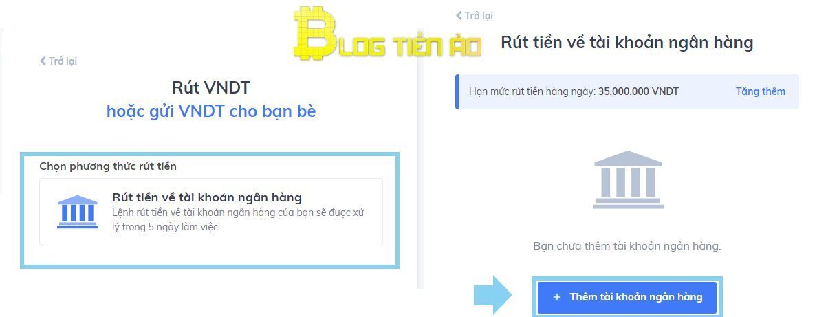 Chọn phương thức rút tiền