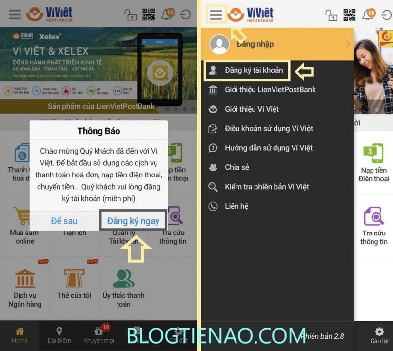 Đăng ký tài khoản Ví Việt