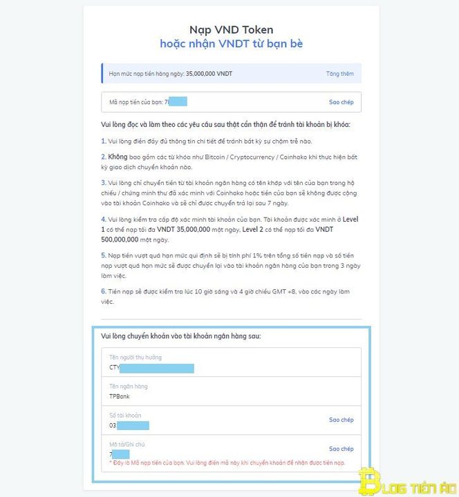 Nạp VND để mua bán USDT trên Coinhako - Ảnh 2