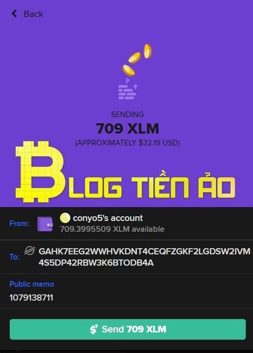 Chuyển XLM từ Keybase sang Binance