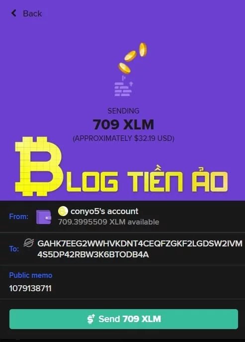 Chuyển XLM từ Keybase sang Binance