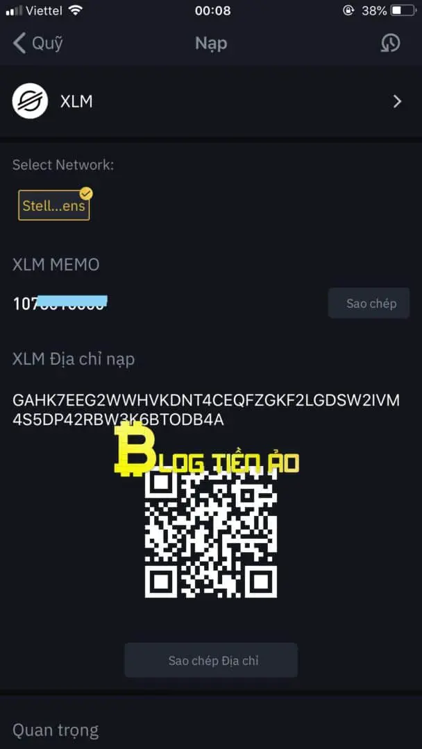 Địa chỉ coin sàn Binance cung cấp