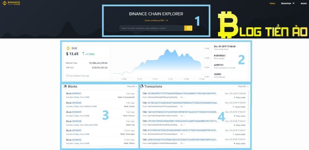 Giao diện Binance Chain Explorer