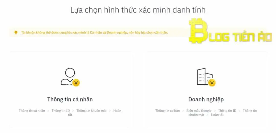 Lựa chọn hình thức xác minh danh tính