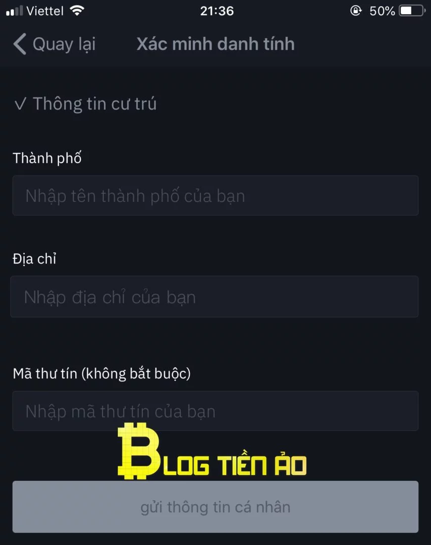 Nhập thông tin cư trú