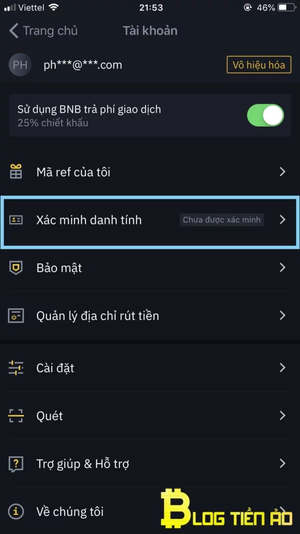 Xác minh danh tính trên Binance App