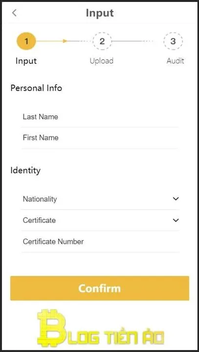 Nhập thông tin cá nhân