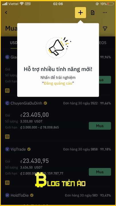 Tạo quảng cáo trên Binance P2P