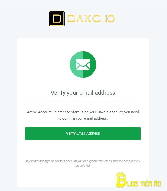 Verify email for the account
