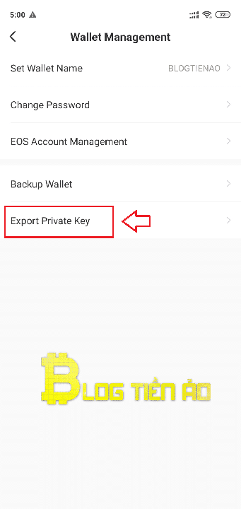 Xuất private key