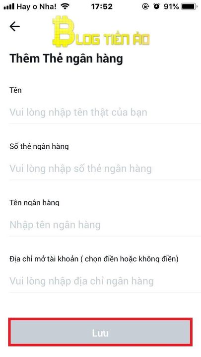 Cách thêm thẻ ngân hàng 