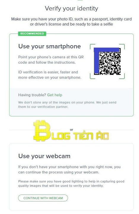 Quét mã QR Code để chụp tài liệu xác minh