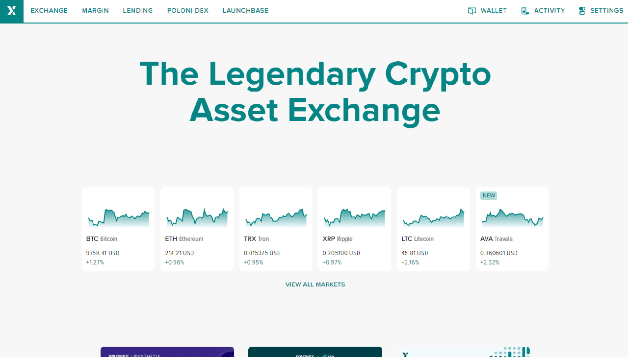 poloniex giao diện