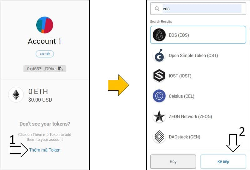 thêm token eos vào metamask