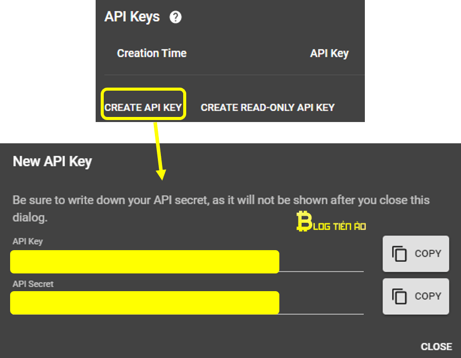 tạo api key