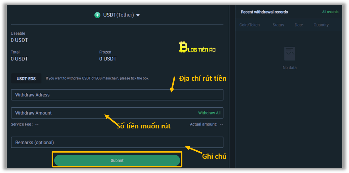 cách rút tiền ra khỏi sàn MXC