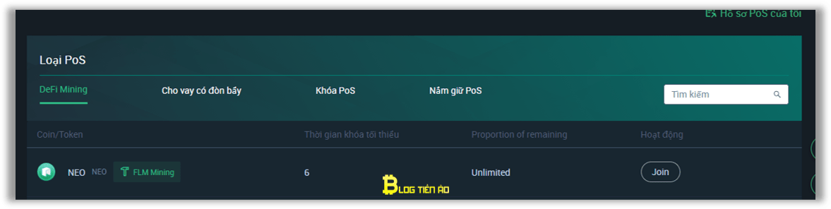 stake neo nhận flm trên mxc