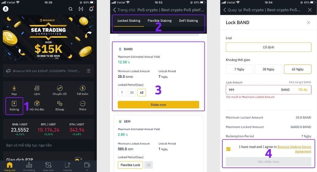 Tham gia Staking trên Binance App