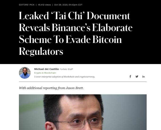 binance khởi kiện forbes