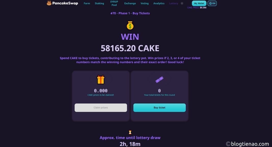 Pancakeswap lottery