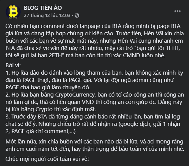 cảnh báo lừa đảo